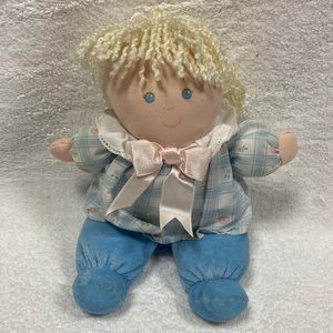 Vintage Eden baby doll blue plaid dress plush
